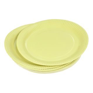 Set De 20 Assiettes Carton 23 Cm Unies Tilleul