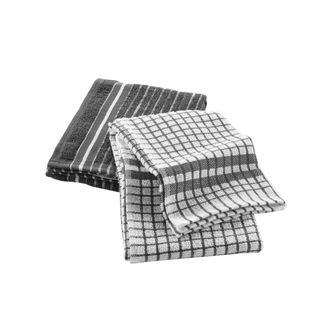 Lot De 2 Torchons Eponge 50 X 70 Cm Classico Anthracite