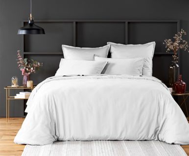 Housse Couette Satin De Coton 240 X 260 Cm Uni Rose