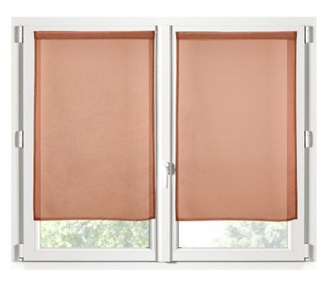 Paire De Rideaux Voile Brise Bise 60 X 160 Cm Terracotta
