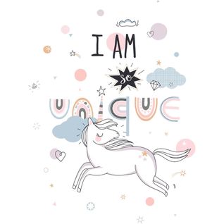 Housse De Couette + 1 Taie 140 X 200 Cm I Am à Licorne