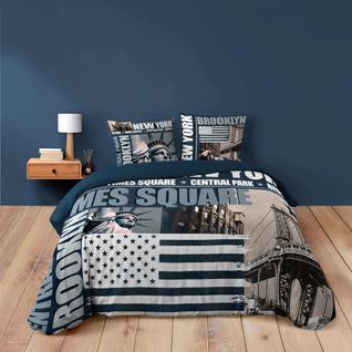 Housse Couette + Taies 220 X 240 Cm New York La Liberté