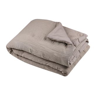 Plaid Ou Edredon En Gaze De Coton 125 X 150 Cm Pop Color Beige