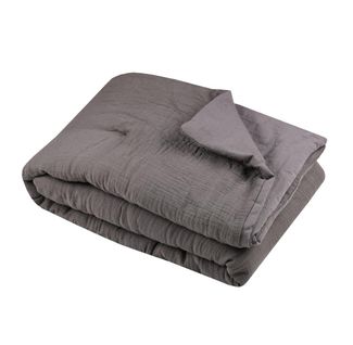 Plaid Ou Edredon En Gaze De Coton 125 X 150 Cm Pop Color Taupe