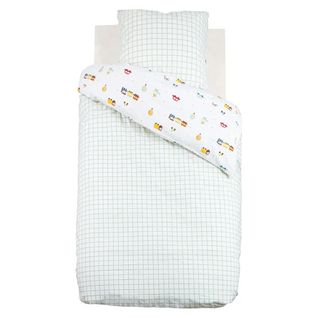 Housse De Couette Reversible + 1 Taie 140 X 200 Cm Petites Voitures