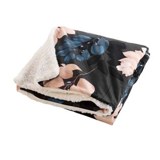 Plaid Sherpa 125 X 150 Cm Belline Fleurie Bleu