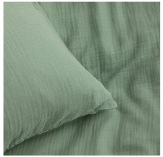 Housse De Couette Et Taies Double Gaze De Coton Doux Reve 220 X 240 Vert