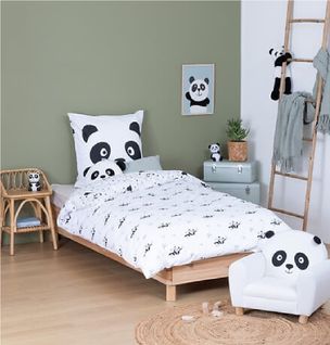 Housse De Couette + 1 Taie 140 X 200 Cm Panda