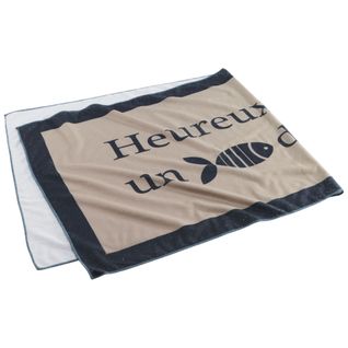 Serviette De Plage 70 X 150 Cm Fish Taupe