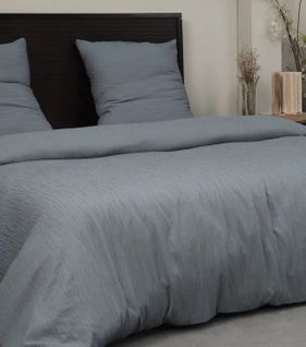 Housse De Couette + Taies Gaze De Microfibre 240 X 260 Cm Bleu Petrole
