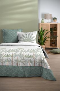 Housse De Couette + Taies 240x260cm Promenade Sous Les Palmiers