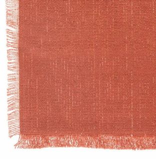 Nappe En Coton à Franges 150 X 250 Cm Terracotta - Chic Et Élégante