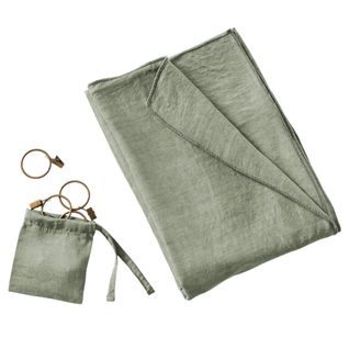 Rideau Ajustable Lysandre Thym 140 X 270 Cm + 8 Anneaux Pince