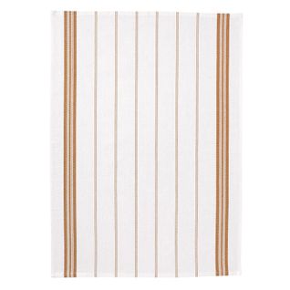 Lot De 2 Torchons Rayé Terracotta 50 X 70 Cm