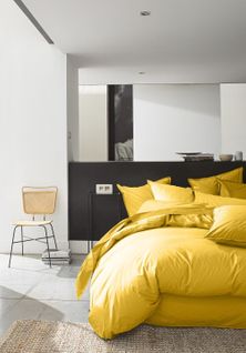 Housse De Couette 220 X 240 Cm  Percale De Coton Lavé Jaune