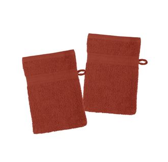 Lot De 2 Gants De Toilette 15 X 21 Cm Laguna Terracotta
