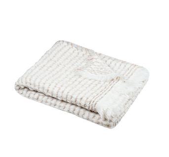 Plaid 130 X 150 Cm à Franges Alfie Beige