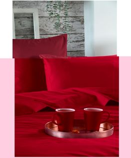 1 Taie D'oreiller Percale De Coton Uni 63 X 63 Cm Elysee Rouge