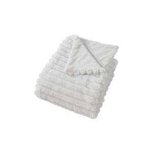 Plaid Doux Et Flanelle 125 X 150 Cm Mathis Blanc