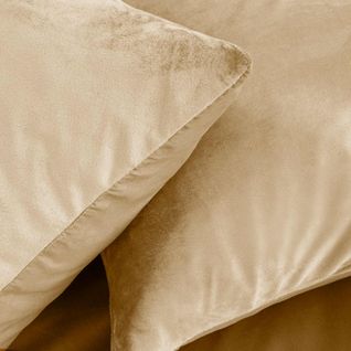 Housse De Couette + 2 Taies 220 X 240 Cm Velours Veline Sable