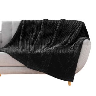 Plaid Flanelle Relief 125 X 150 Cm Mini Breetzy Noir