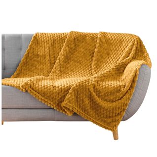 Plaid Flanelle Relief 125 X 150 Cm Mini Breetzy Ocre