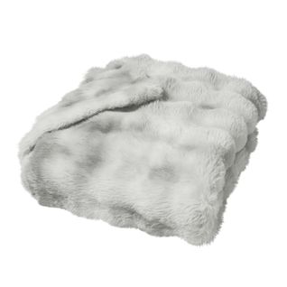 Plaid Effet Peluche Et Polaire 180 X 220 Cm Mountain Gris