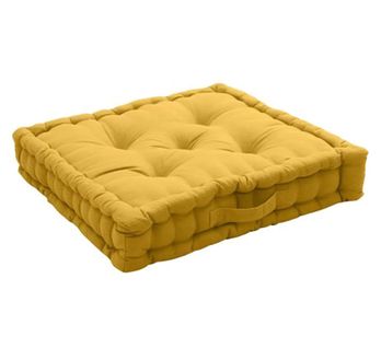 Coussin De Sol Uni 50 X 50 Cm Panama Jaune