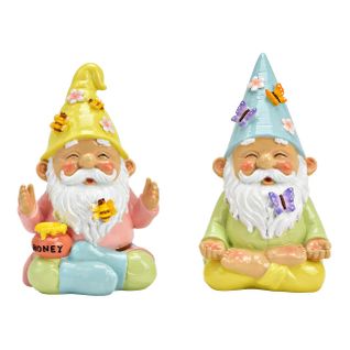 Lot De 2 Décorations Nains De Jardin Pot De Miel 19 Cm