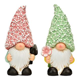 Lot De 2 Décorations Nains De Jardin En Magnésie 21cm