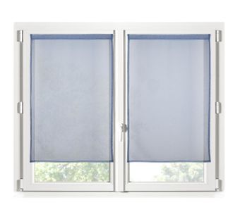 Paire De Rideaux Voile 70 X 200 Cm Brise Bise Denim