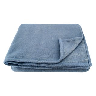 Couverture Laine Naturelle - 240x260 Cm - Bleu Ciel