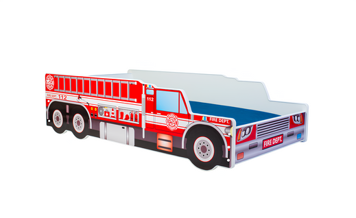 Lit Enfant Pour Garçon Camion De Pompier Avec Et Sommier Inclus - 140 Cm X 70 Cm