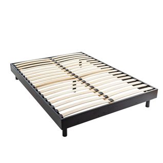 Sommier Kit En Bois Massif 13 Cm Noir 140x200