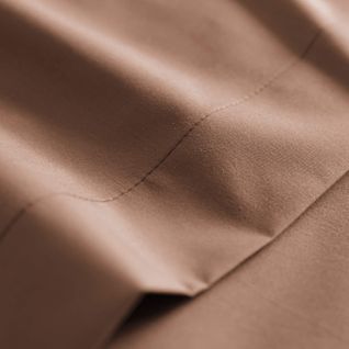 Parure De Lit Coton Percale Marron 140x200 Cm