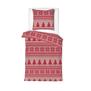 Parure De Lit Flanelle Pin Rouge 200x200 Cm