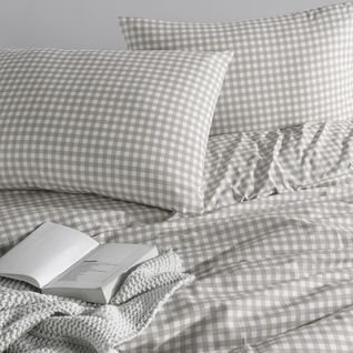 Parure De Lit Vichy Beige 200x200 Cm