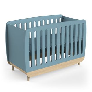 Lit Bébé En Bois 60x120 Bleu