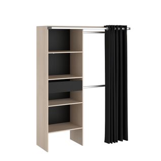 Dressing Une Colonne Avec 4 Niches Et Un Tiroir 182 Cm Noir