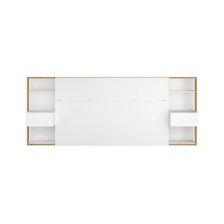 Tête De Lit Avec Étagères Et Chevets Blanc