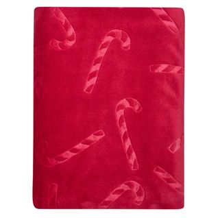 Plaid Polaire Chaud Rouge 130x170 Sucre D'orge