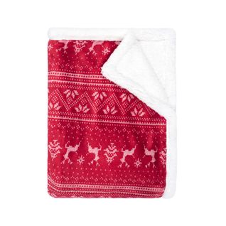 Plaid Polaire Cocooning Rouge 130x170 Cerf