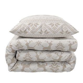 Parure De Lit Flanelle Écru Flocon 140x200 Cm