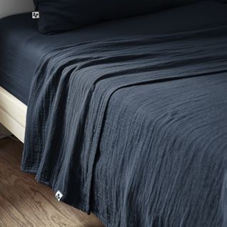 Drap Plat Gaze De Coton Minuit 270x300 Cm