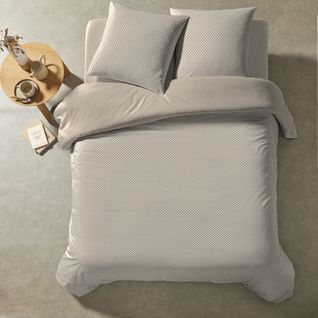 Parure De Lit Coton à Pois Taupe Auguste 240x220 Cm