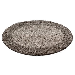 Tapis Rond Bicolore Otta Taupe 200x200 Cm