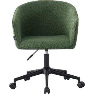 Fauteuil De Bureau Pivotant Et Réglable En Hauteur En Tissu Bouclé Vert - Marlo