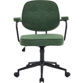 Fauteuil De Bureau Pivotant Et Réglable En Hauteur En Tissu Bouclé Vert - Ann