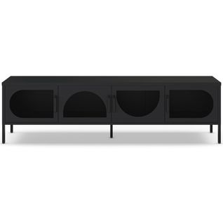 Meuble TV 4 Portes En Métal Noir 180 Cm - Inoa