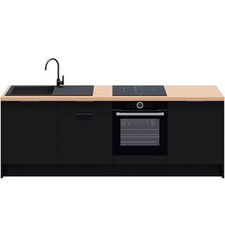 Meubles Bas De Cuisine - L. 245 Cm - Noir - Luzia